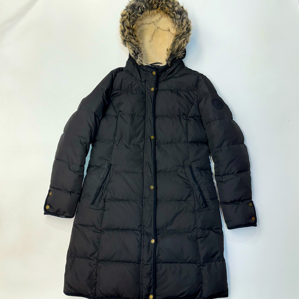 Ralph Lauren Quilted Down Filled Sherpa Lined Faux Fur Hood Parka Jacket Women S